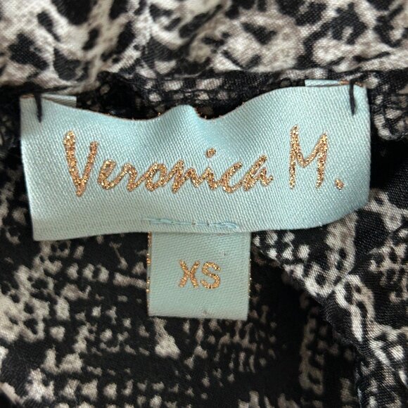 Veronica M. Black White Python Print Flare Skirt NWOT $89 Size XS - Picture 2 of 8